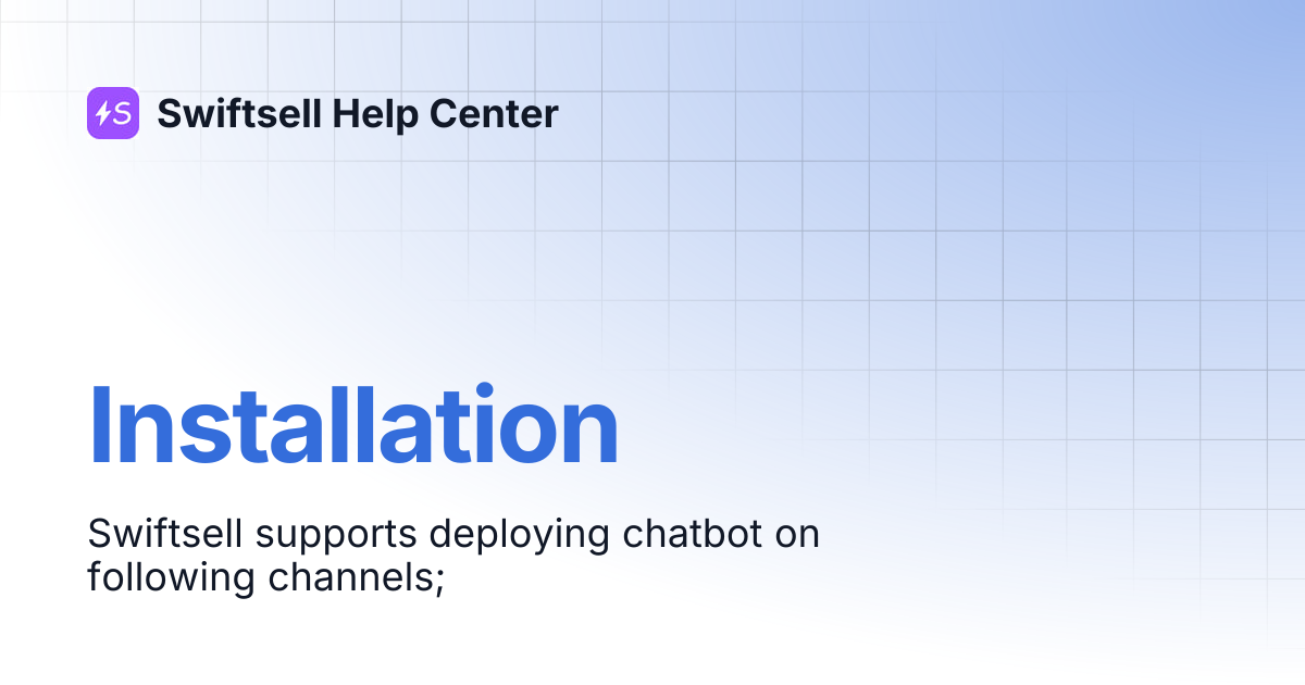 Installation | Swiftsell Help Center